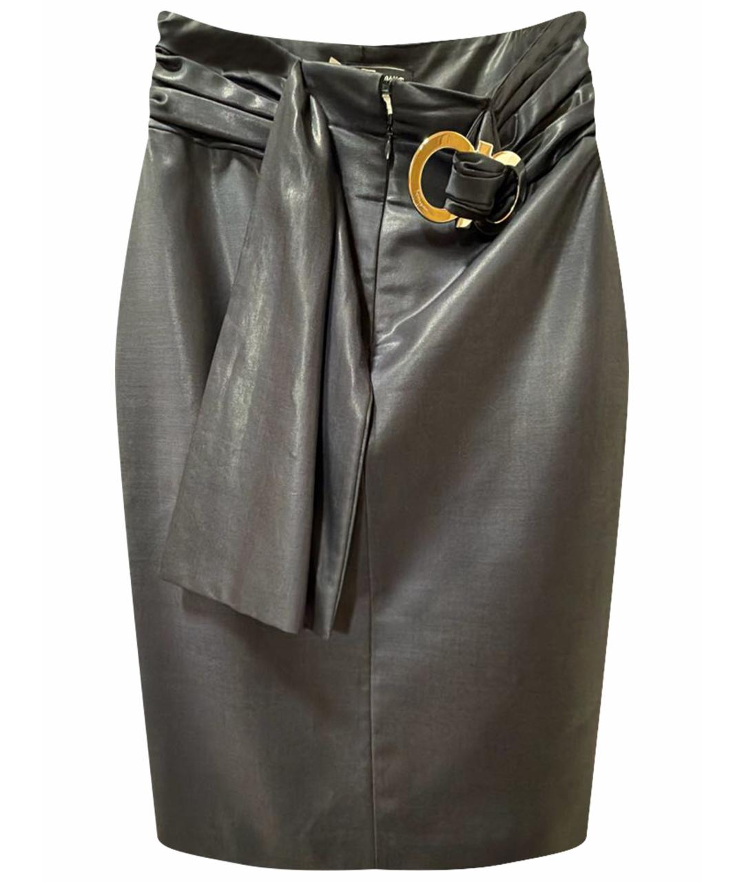 FERRAGAMO Черная шерстяная юбка миди, фото 1