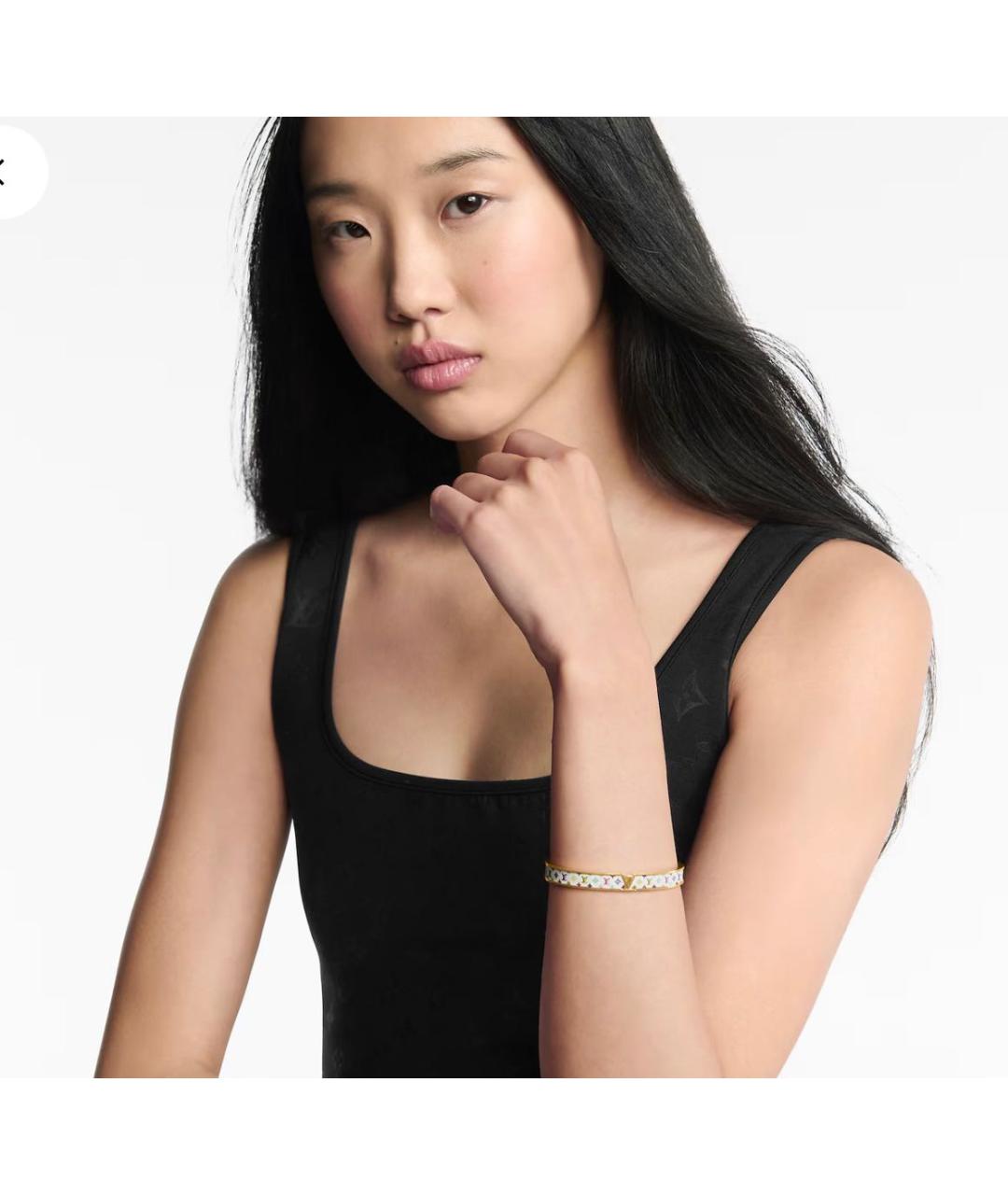 LOUIS VUITTON Белый позолоченный браслет, фото 4