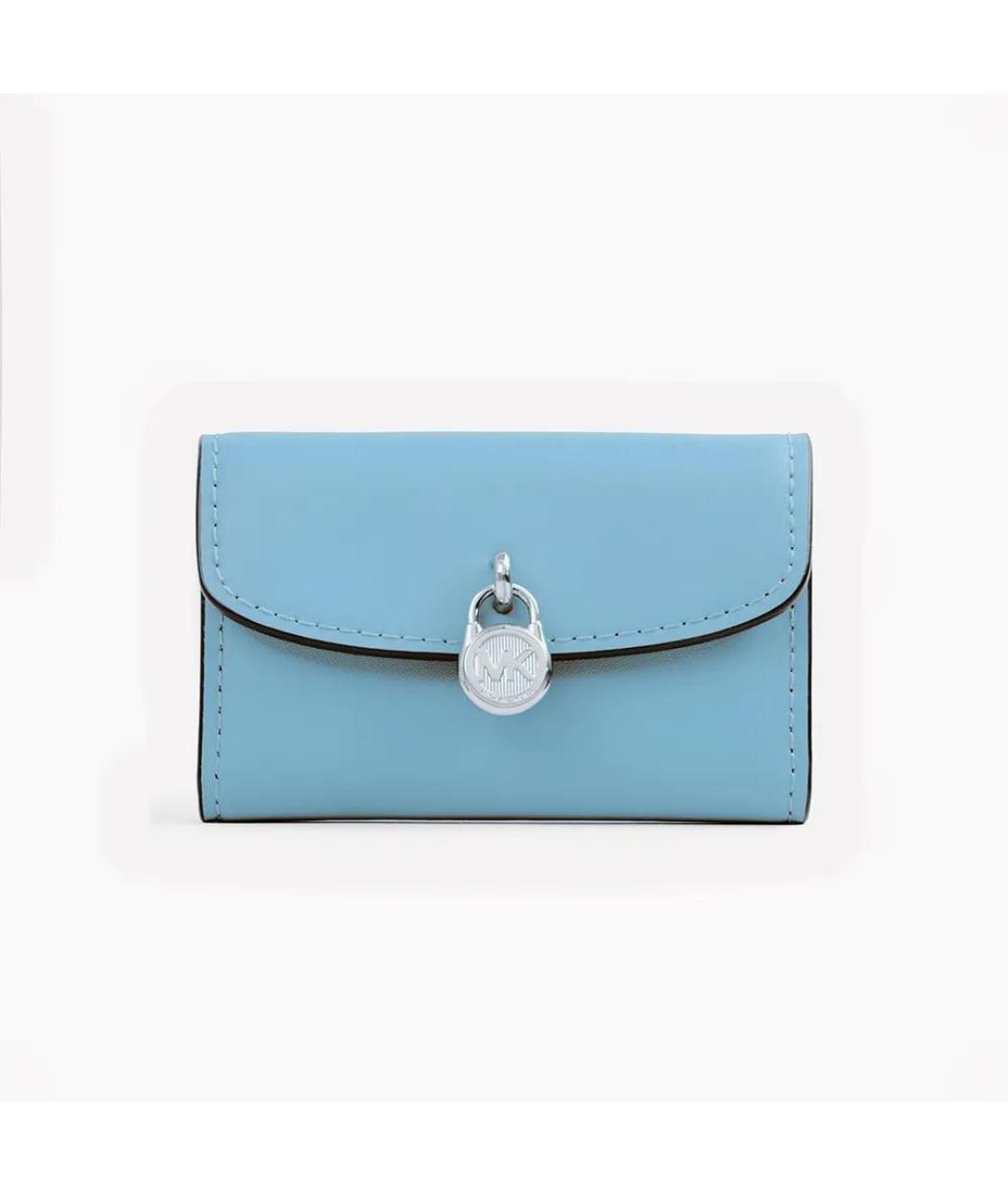 MICHAEL KORS Голубой кожаный кошелек, фото 4