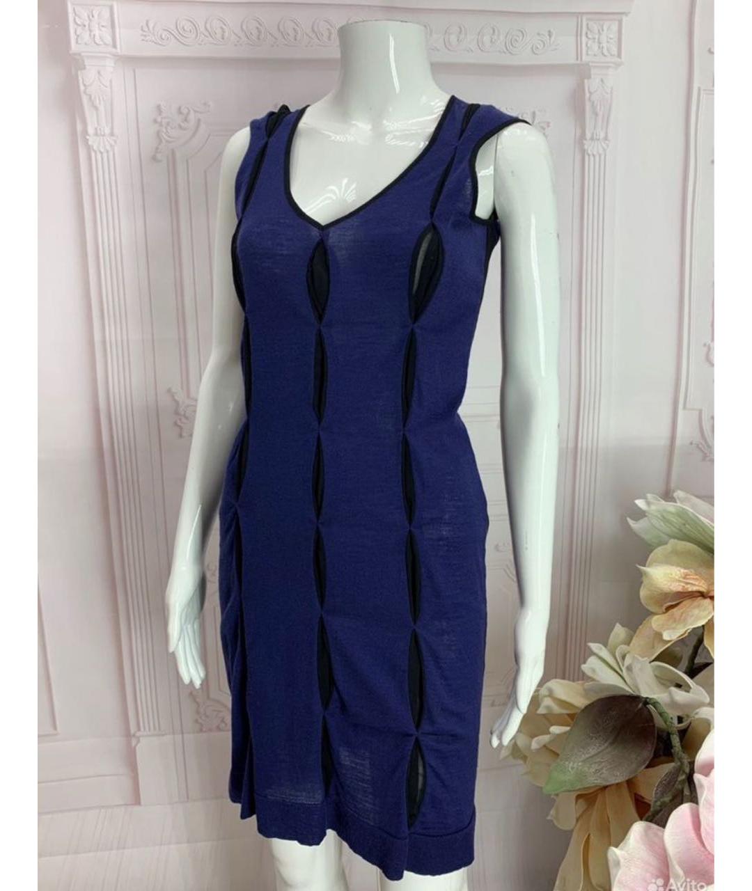LIVIANA CONTI Темно-синее шерстяное платье, фото 6