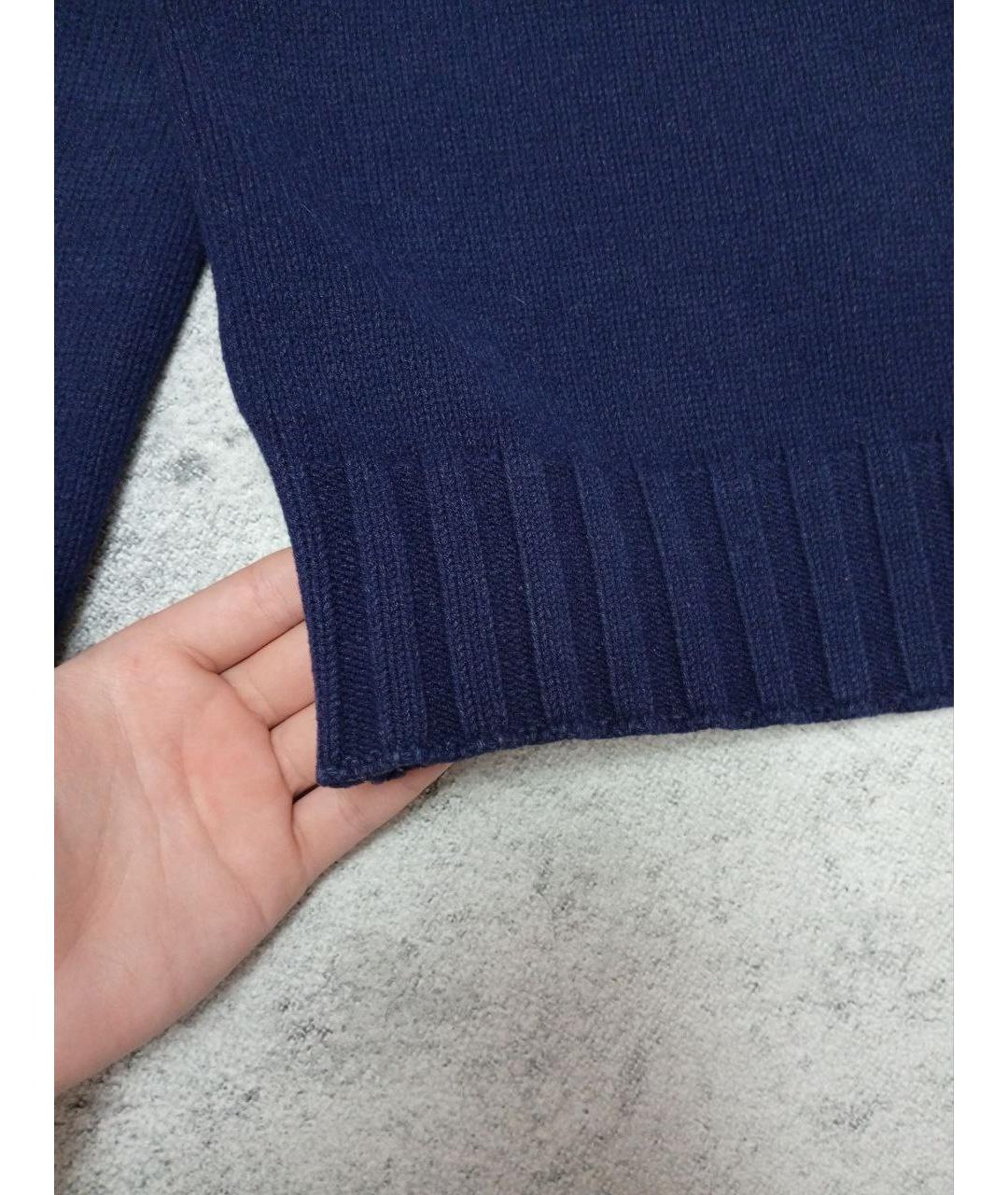 STONE ISLAND Темно-синий шерстяной джемпер / свитер, фото 5