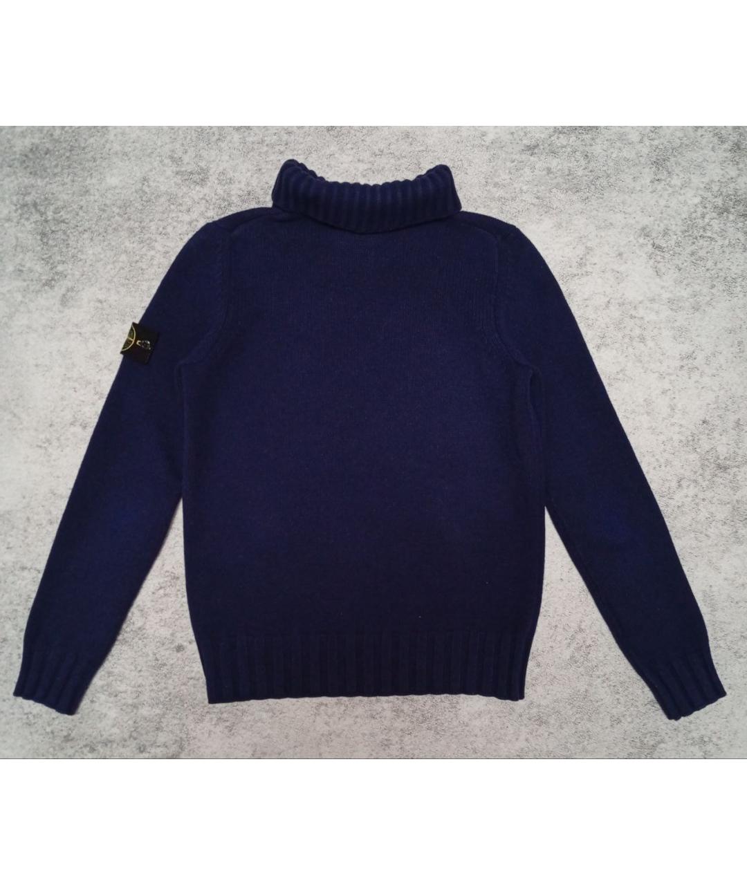 STONE ISLAND Темно-синий шерстяной джемпер / свитер, фото 2