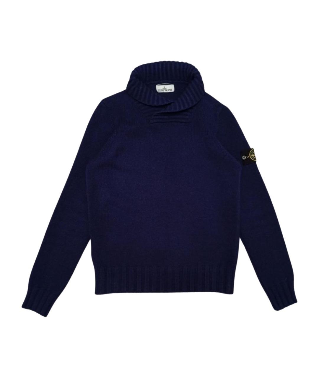 STONE ISLAND Темно-синий шерстяной джемпер / свитер, фото 1