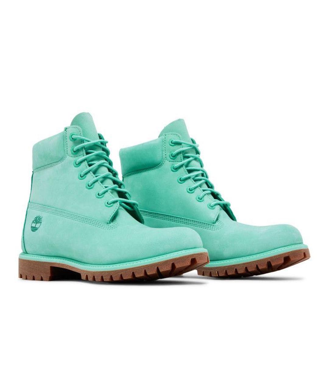 TIMBERLAND Бирюзовые кожаные ботинки, фото 2