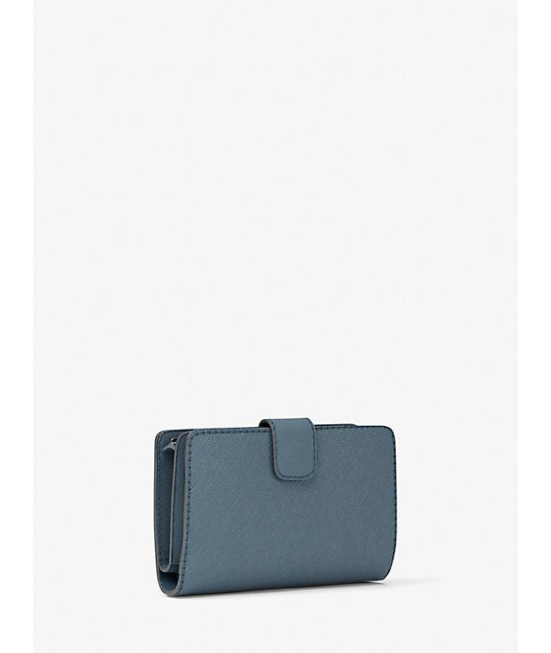 MICHAEL KORS Голубой кожаный кошелек, фото 4