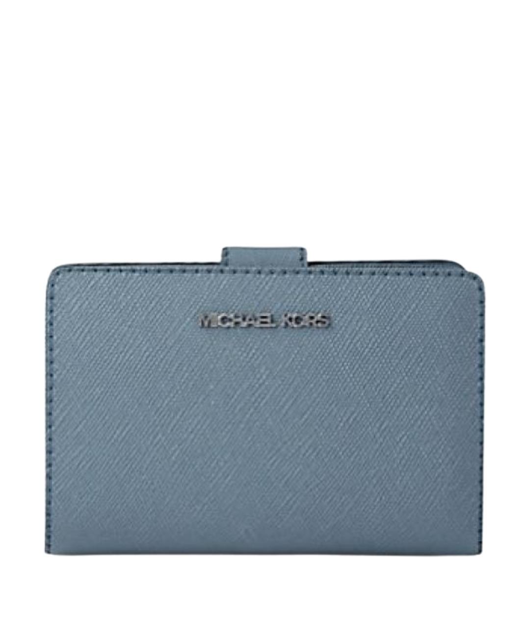 MICHAEL KORS Голубой кожаный кошелек, фото 1