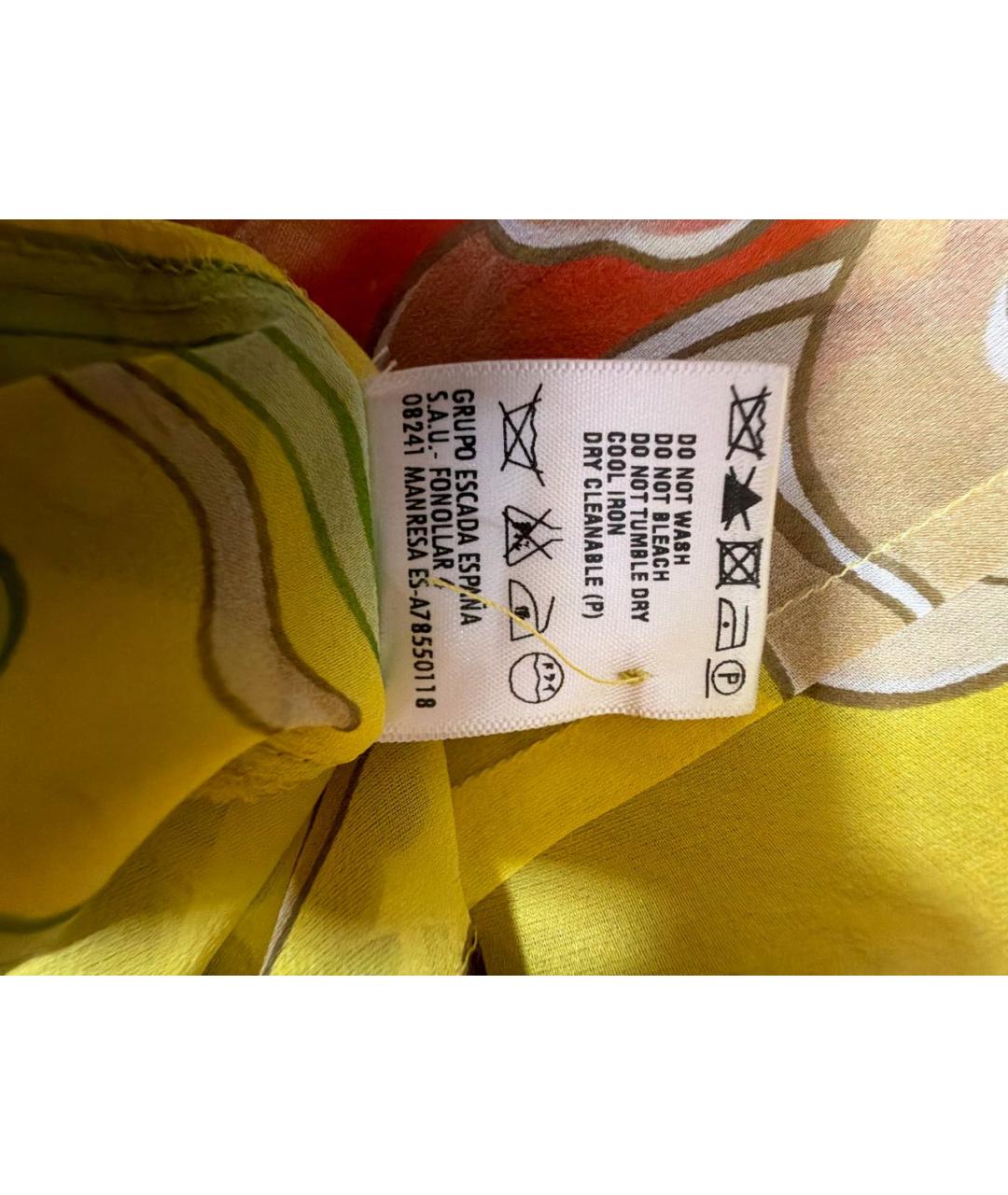 ESCADA Желтая шелковая блузы, фото 7