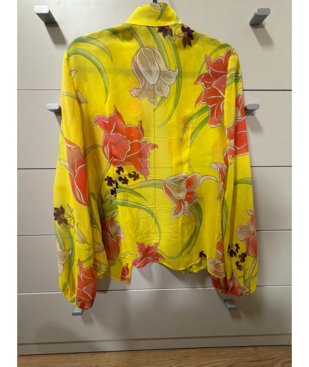 ESCADA Желтая шелковая блузы, фото 2
