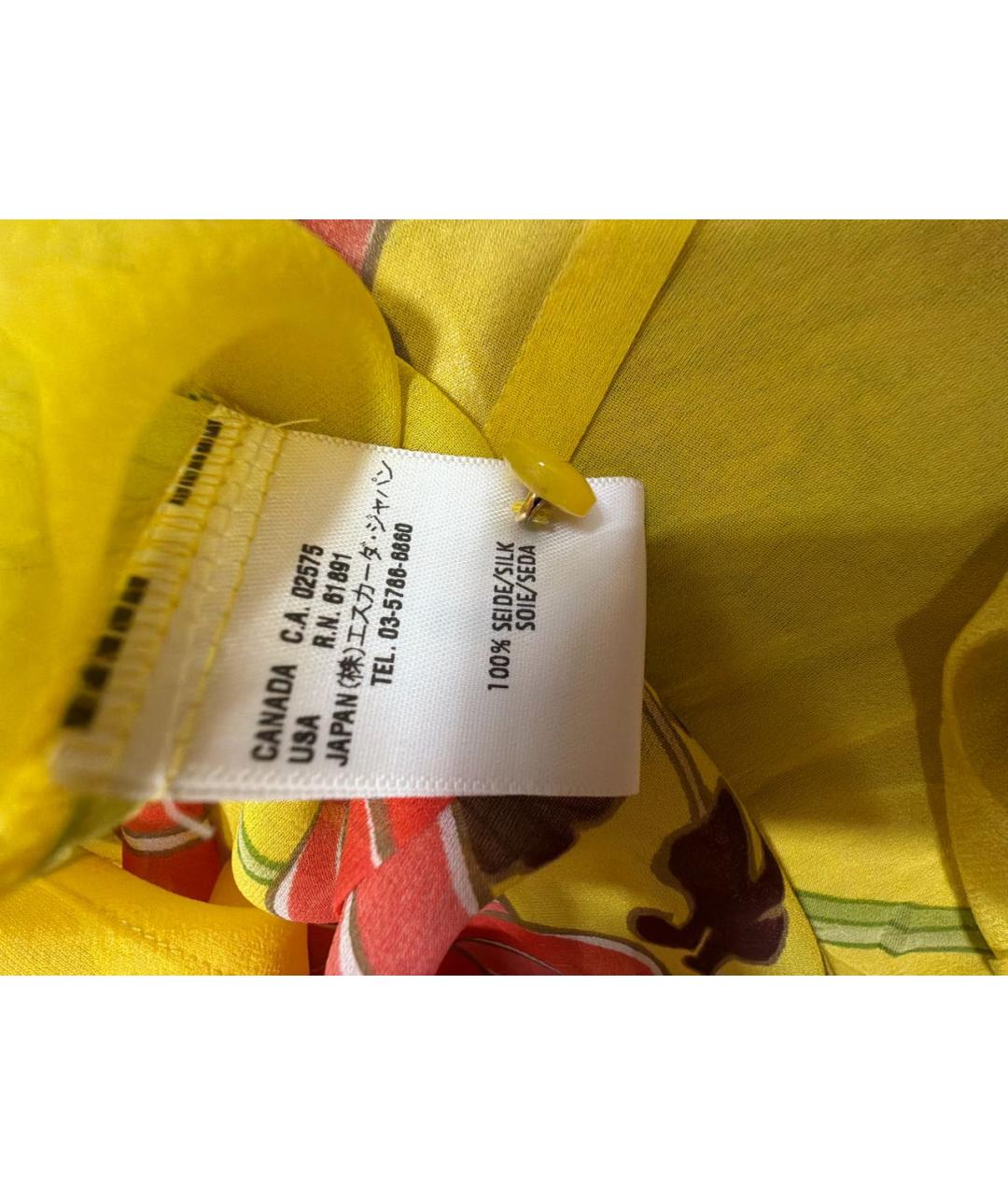 ESCADA Желтая шелковая блузы, фото 6
