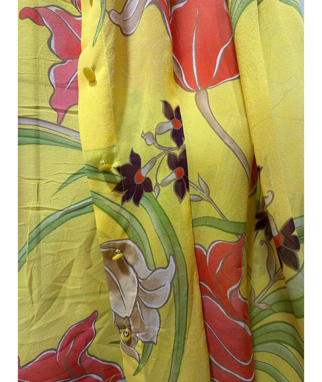 ESCADA Желтая шелковая блузы, фото 4