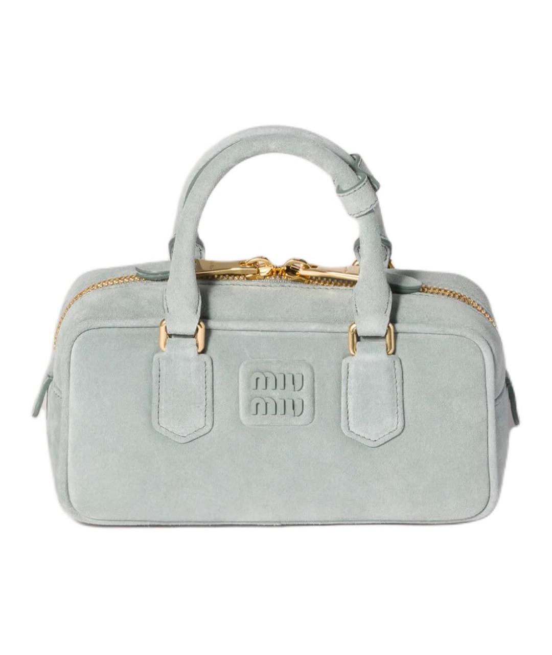 MIU MIU Голубая замшевая сумка через плечо, фото 1