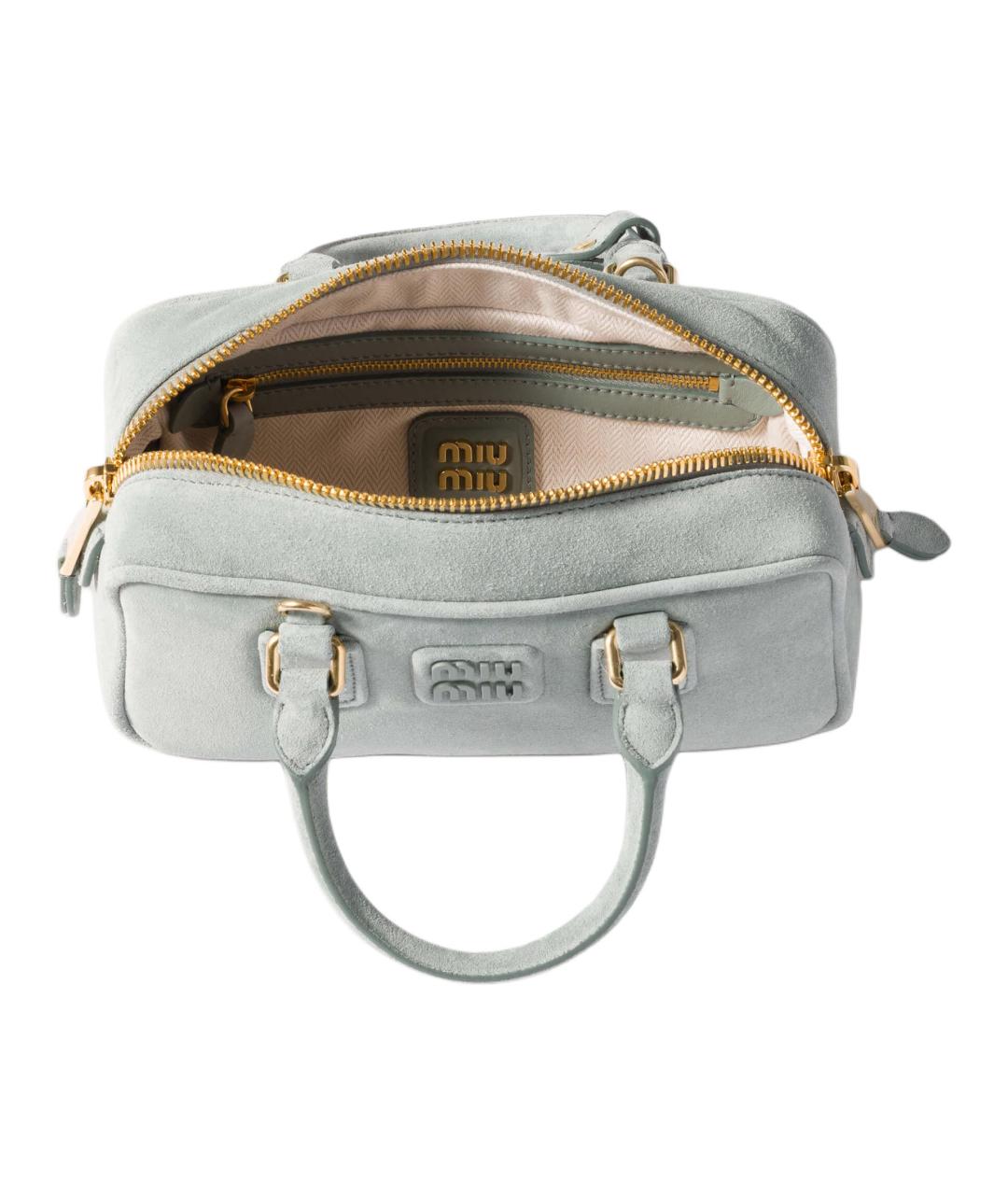 MIU MIU Голубая замшевая сумка через плечо, фото 4