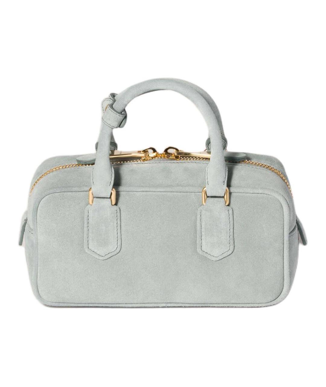 MIU MIU Голубая замшевая сумка через плечо, фото 3