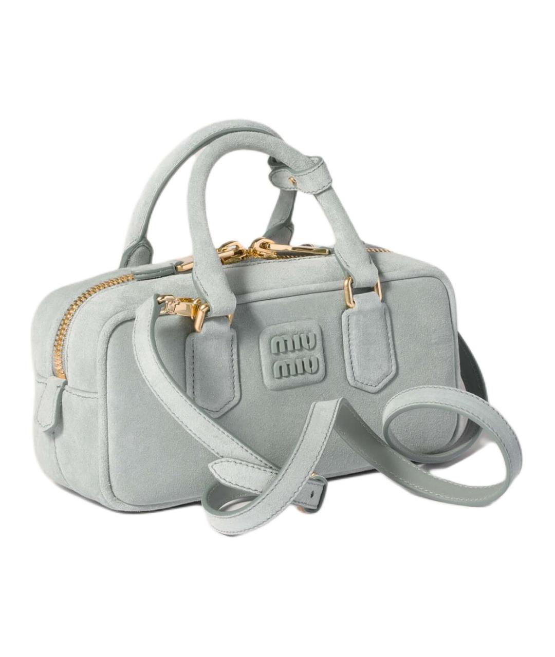 MIU MIU Голубая замшевая сумка через плечо, фото 2
