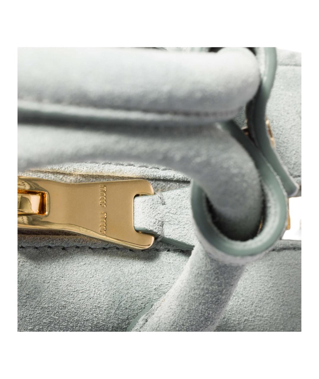 MIU MIU Голубая замшевая сумка через плечо, фото 5