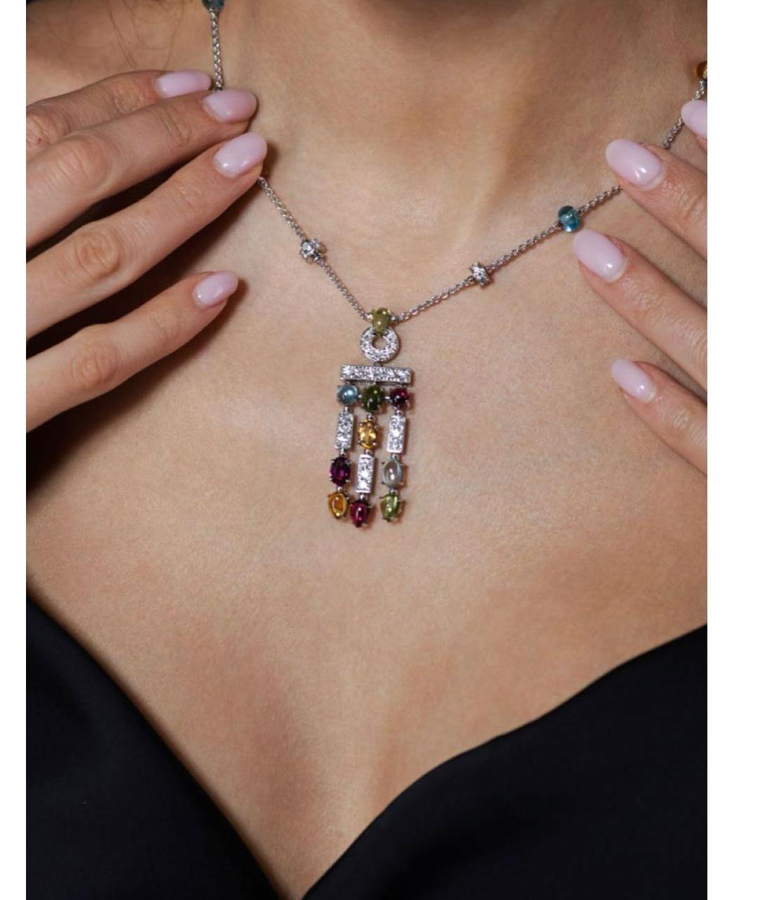 BVLGARI Мульти колье из белого золота, фото 3