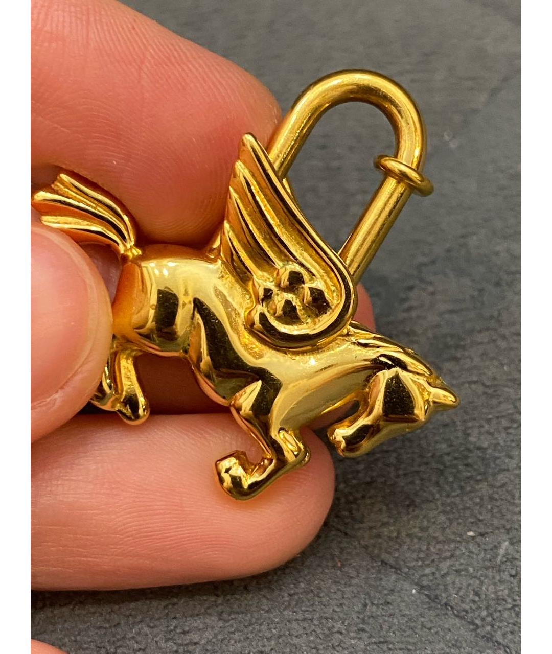 HERMES Золотой брелок, фото 4