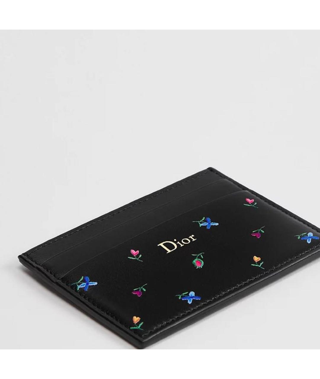 CHRISTIAN DIOR Черный кожаный кардхолдер, фото 2