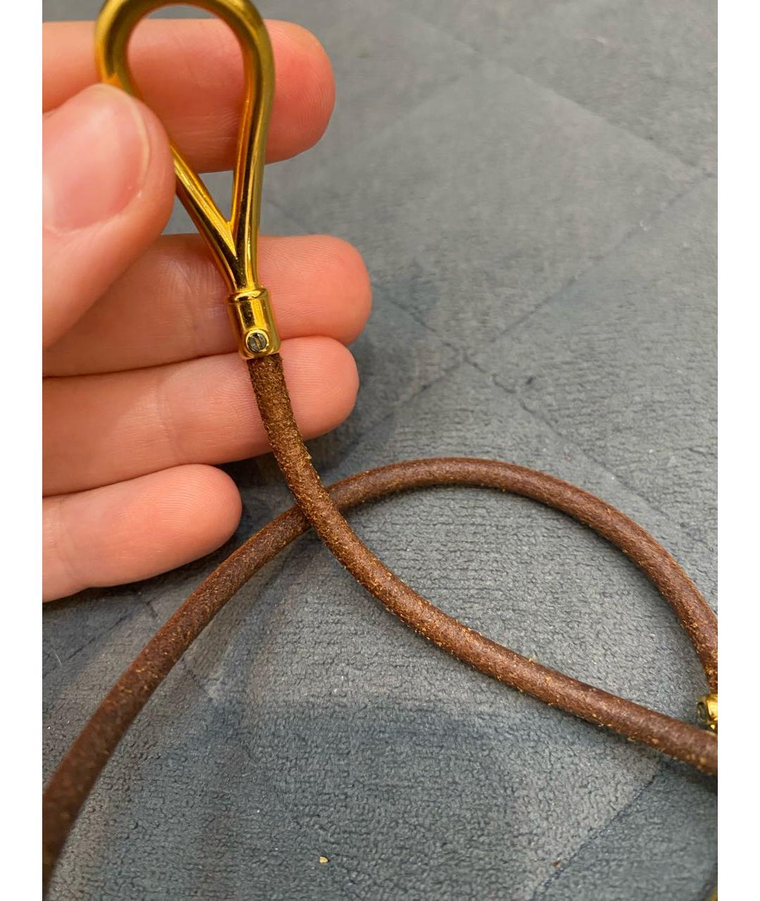 HERMES Коричневый металлический браслет, фото 2