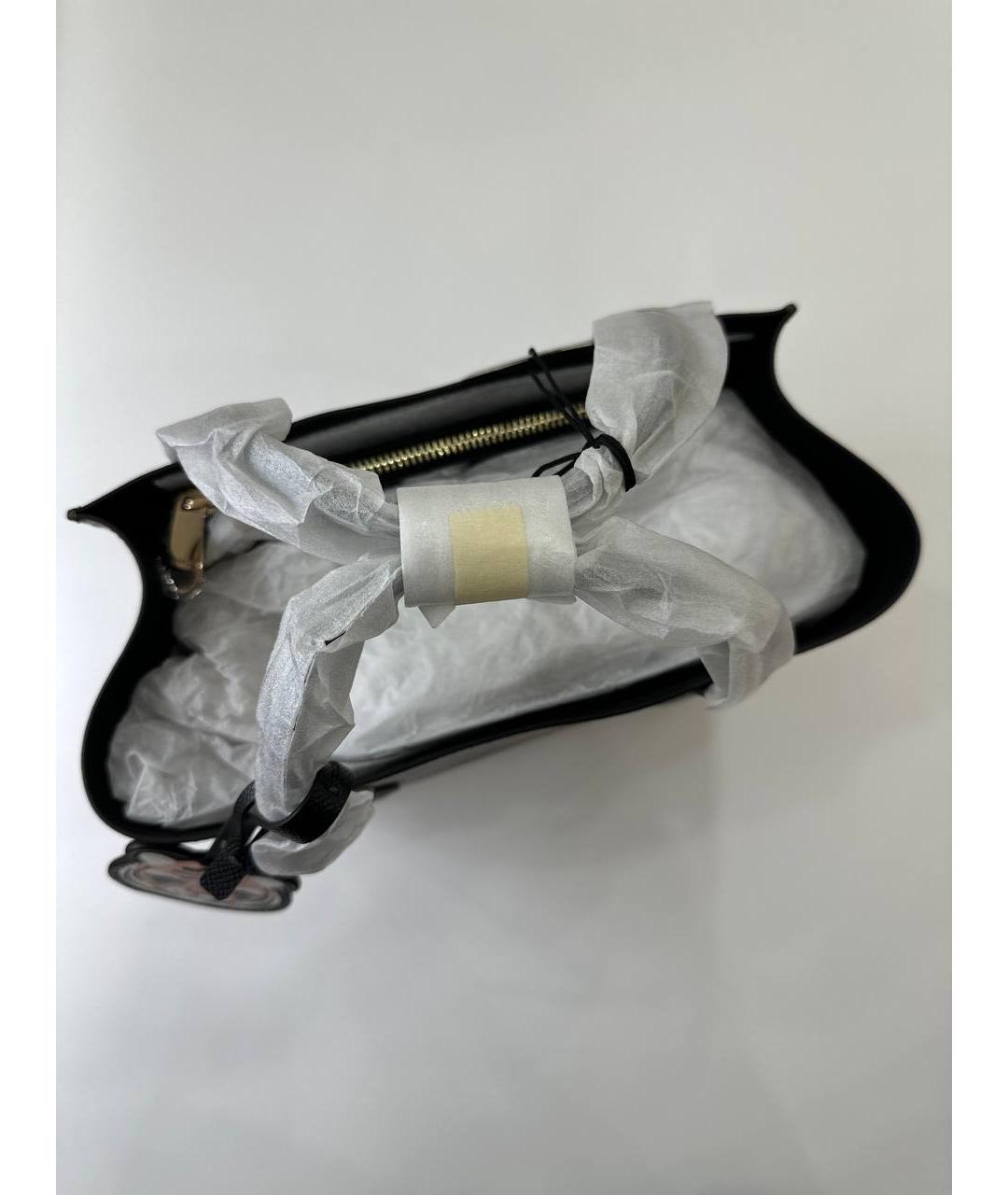 FURLA Черная кожаная сумка с короткими ручками, фото 3