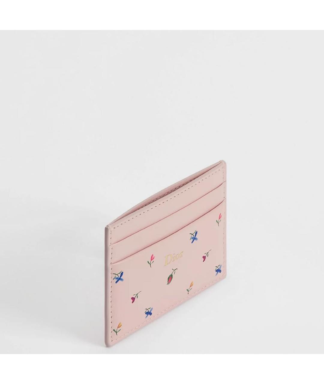CHRISTIAN DIOR Розовый кожаный кардхолдер, фото 2