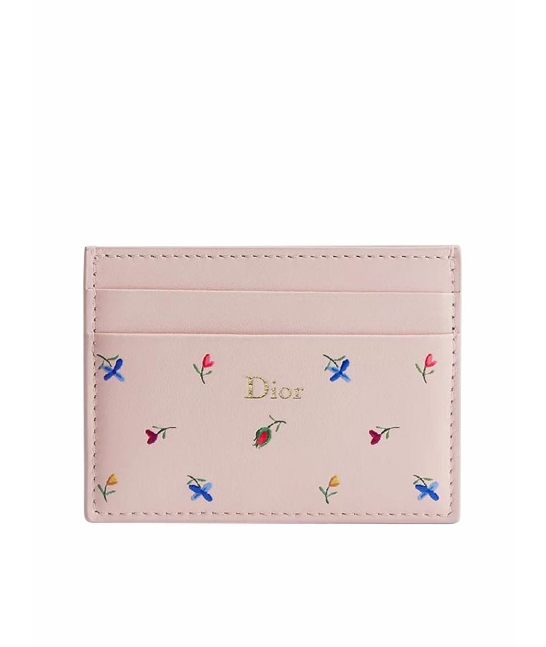 CHRISTIAN DIOR Розовый кожаный кардхолдер, фото 1
