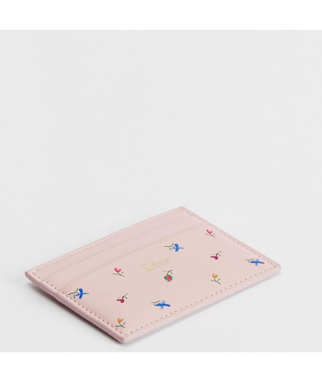 CHRISTIAN DIOR Розовый кожаный кардхолдер, фото 3