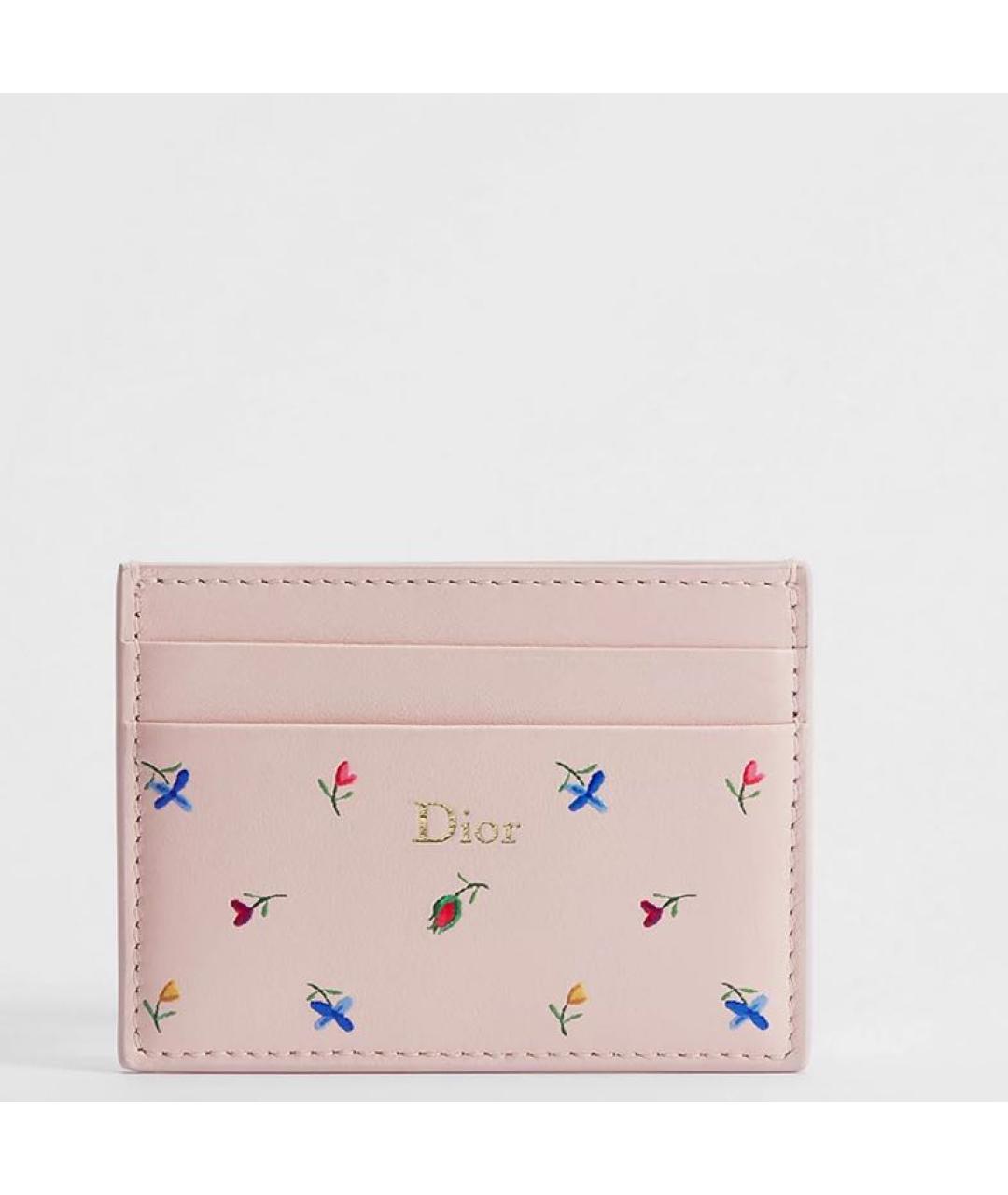 CHRISTIAN DIOR Розовый кожаный кардхолдер, фото 4