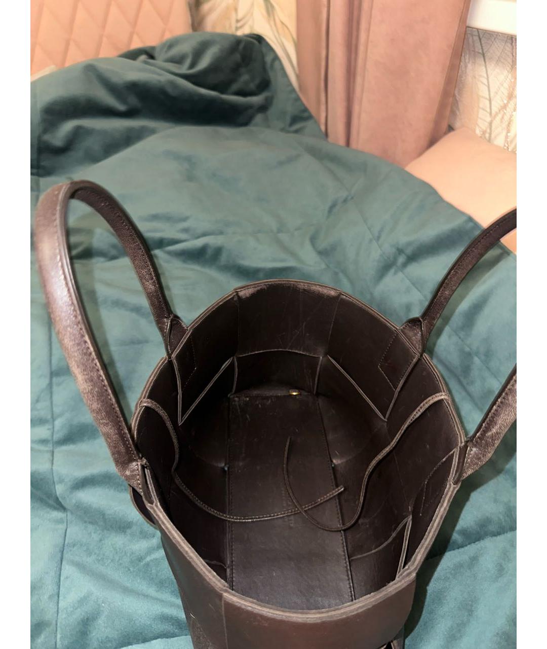 BOTTEGA VENETA Коричневая замшевая сумка с короткими ручками, фото 7