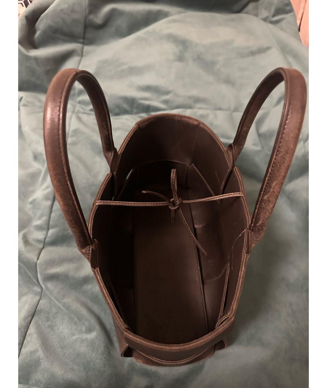 BOTTEGA VENETA Коричневая замшевая сумка с короткими ручками, фото 5