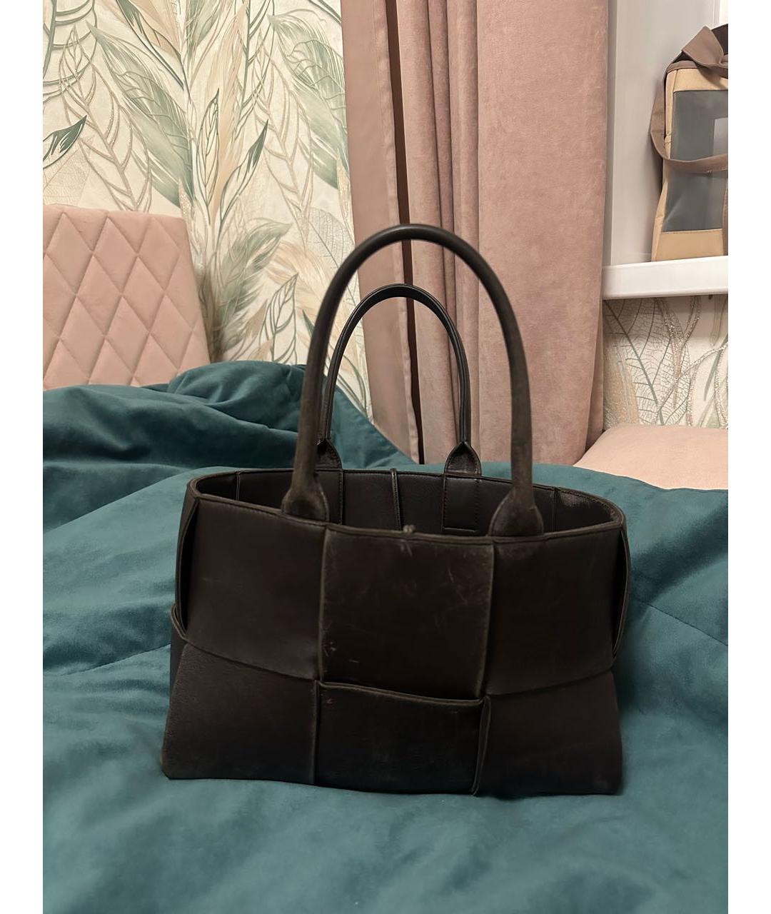 BOTTEGA VENETA Коричневая замшевая сумка с короткими ручками, фото 8