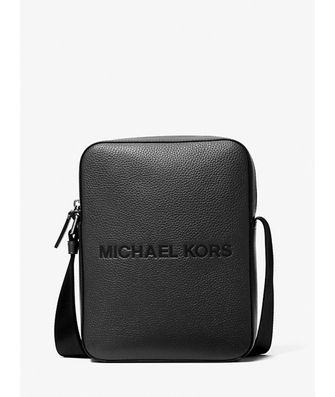 MICHAEL KORS Черная кожаная сумка на плечо, фото 4