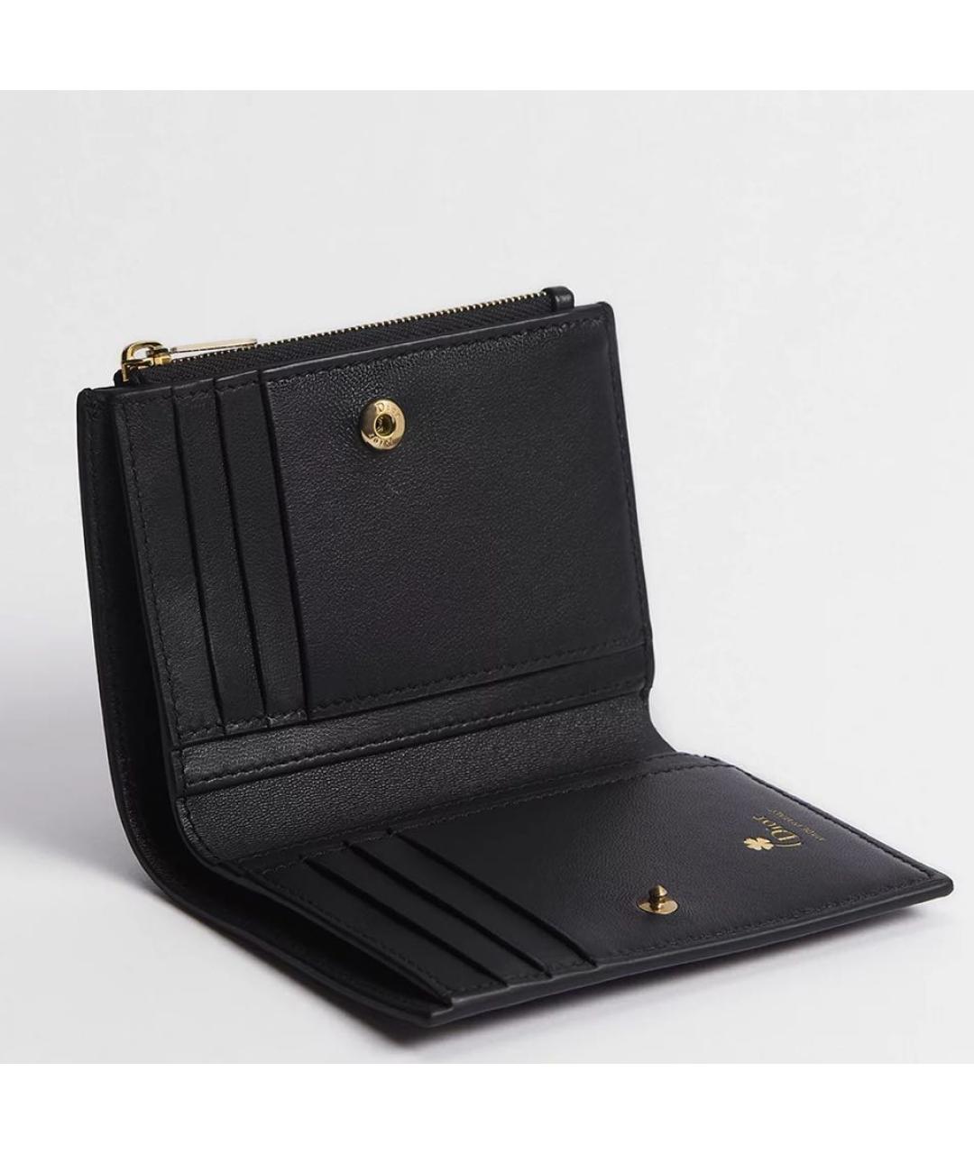 CHRISTIAN DIOR Черный кожаный кошелек, фото 3