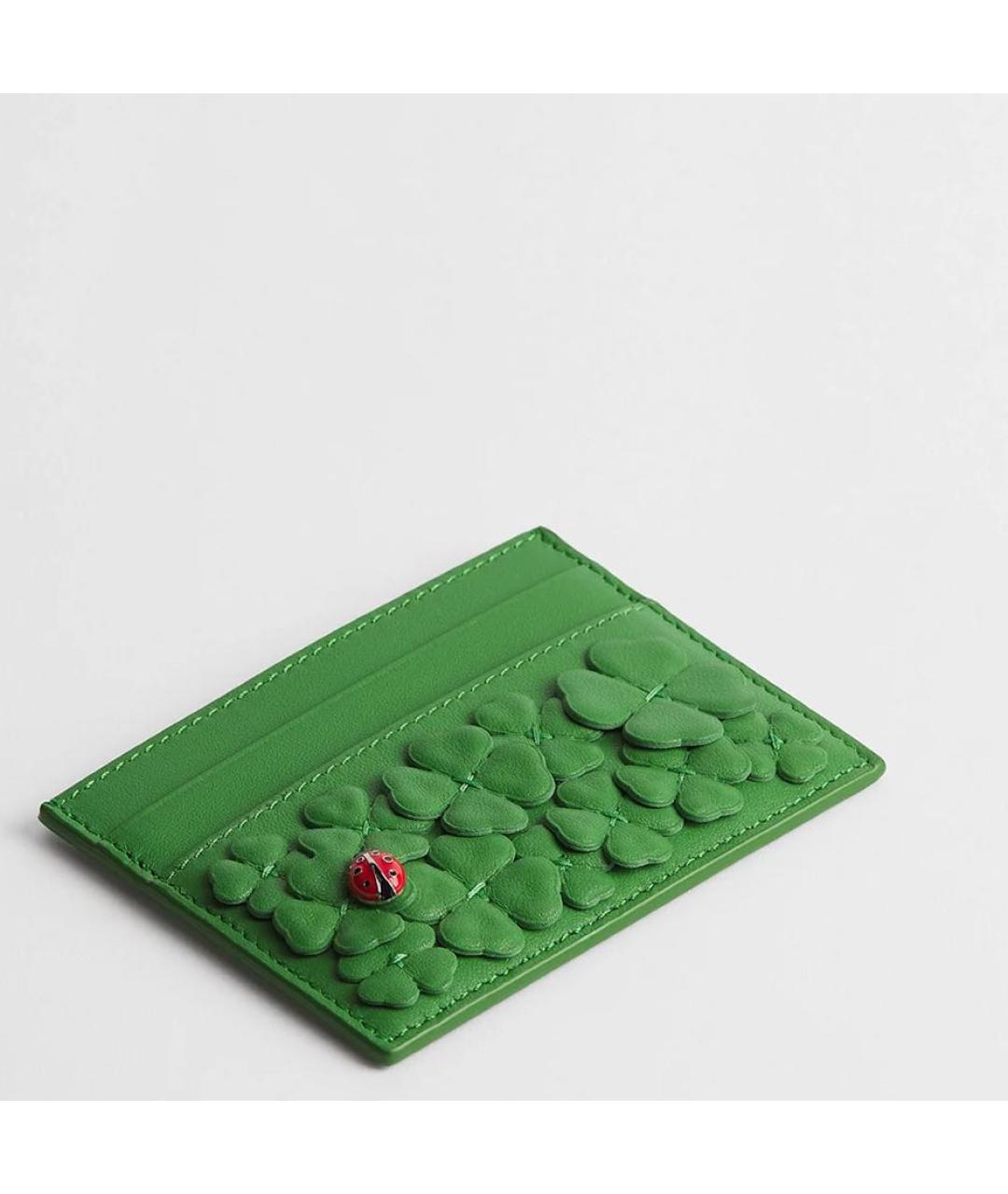 CHRISTIAN DIOR Зеленый кожаный кардхолдер, фото 2