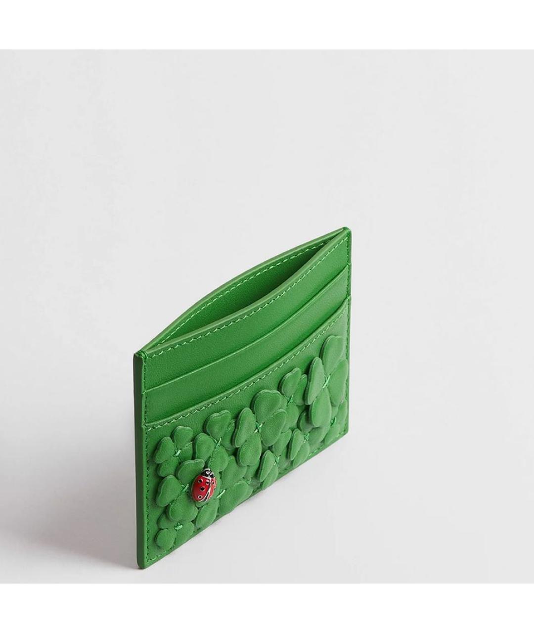 CHRISTIAN DIOR Зеленый кожаный кардхолдер, фото 3