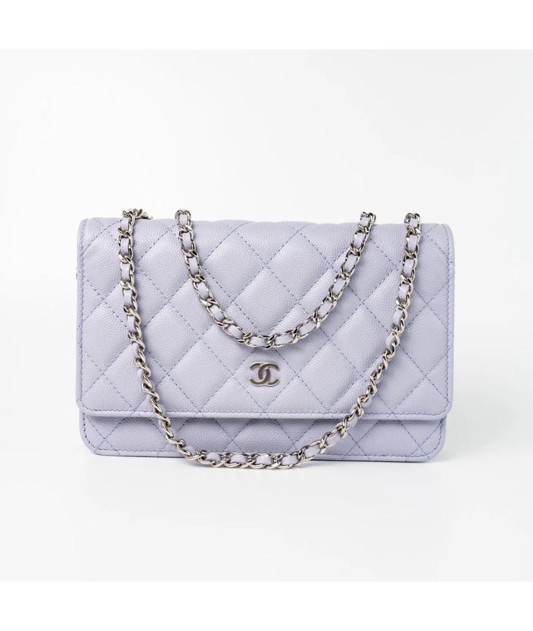 CHANEL Фиолетовая кожаная сумка через плечо, фото 5