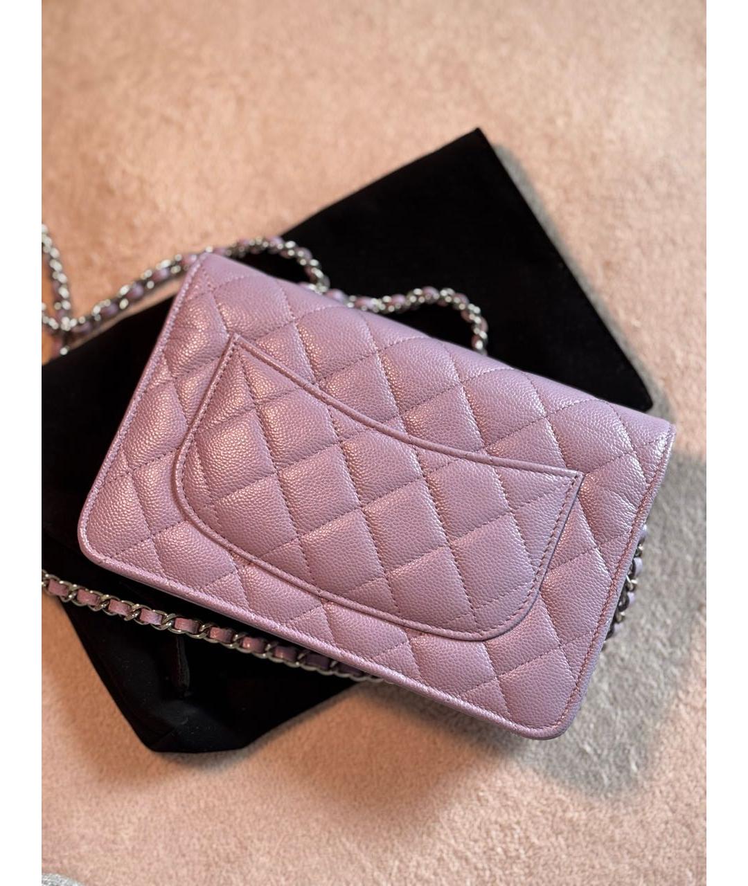 CHANEL Фиолетовая кожаная сумка через плечо, фото 4