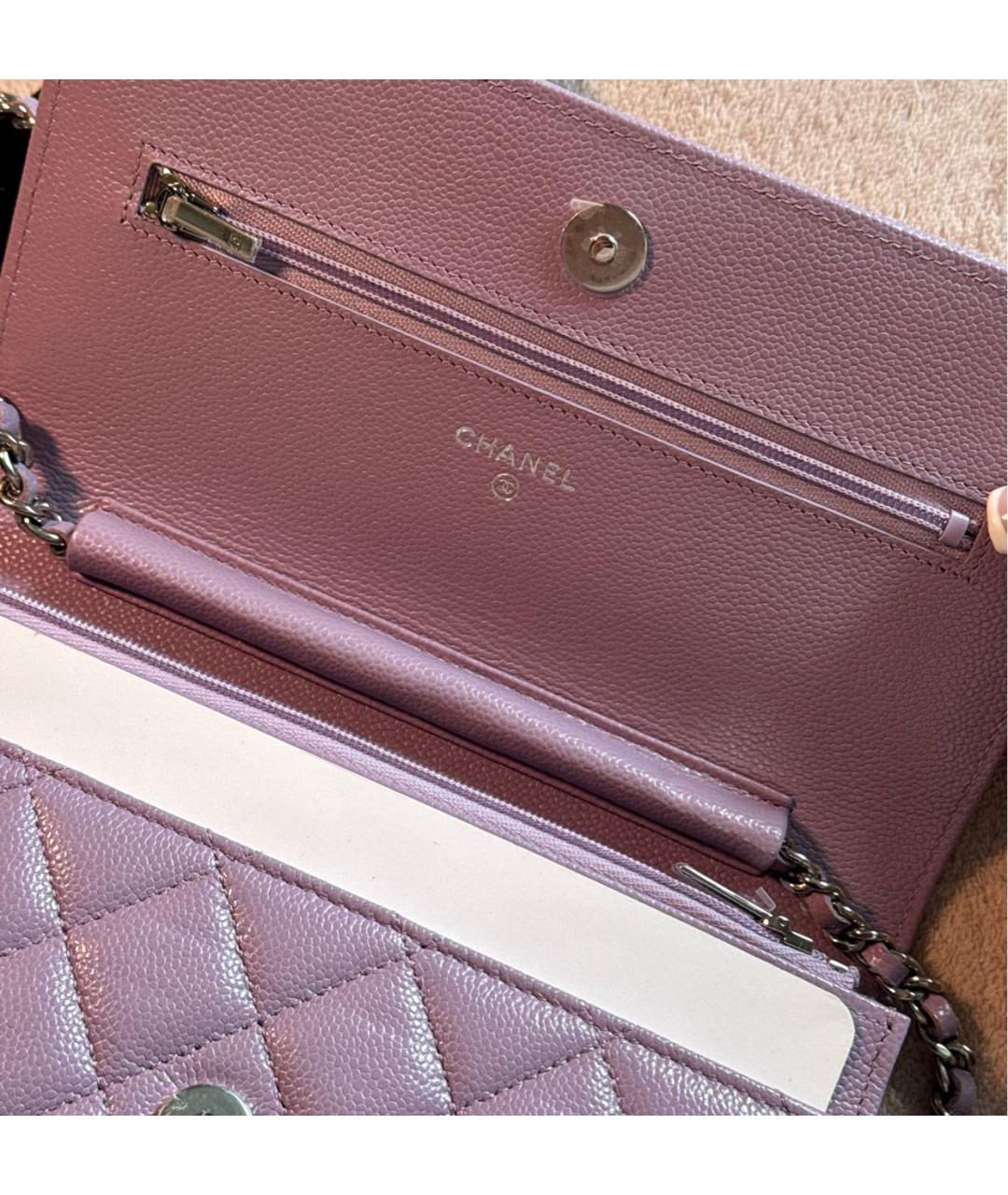 CHANEL Фиолетовая кожаная сумка через плечо, фото 3