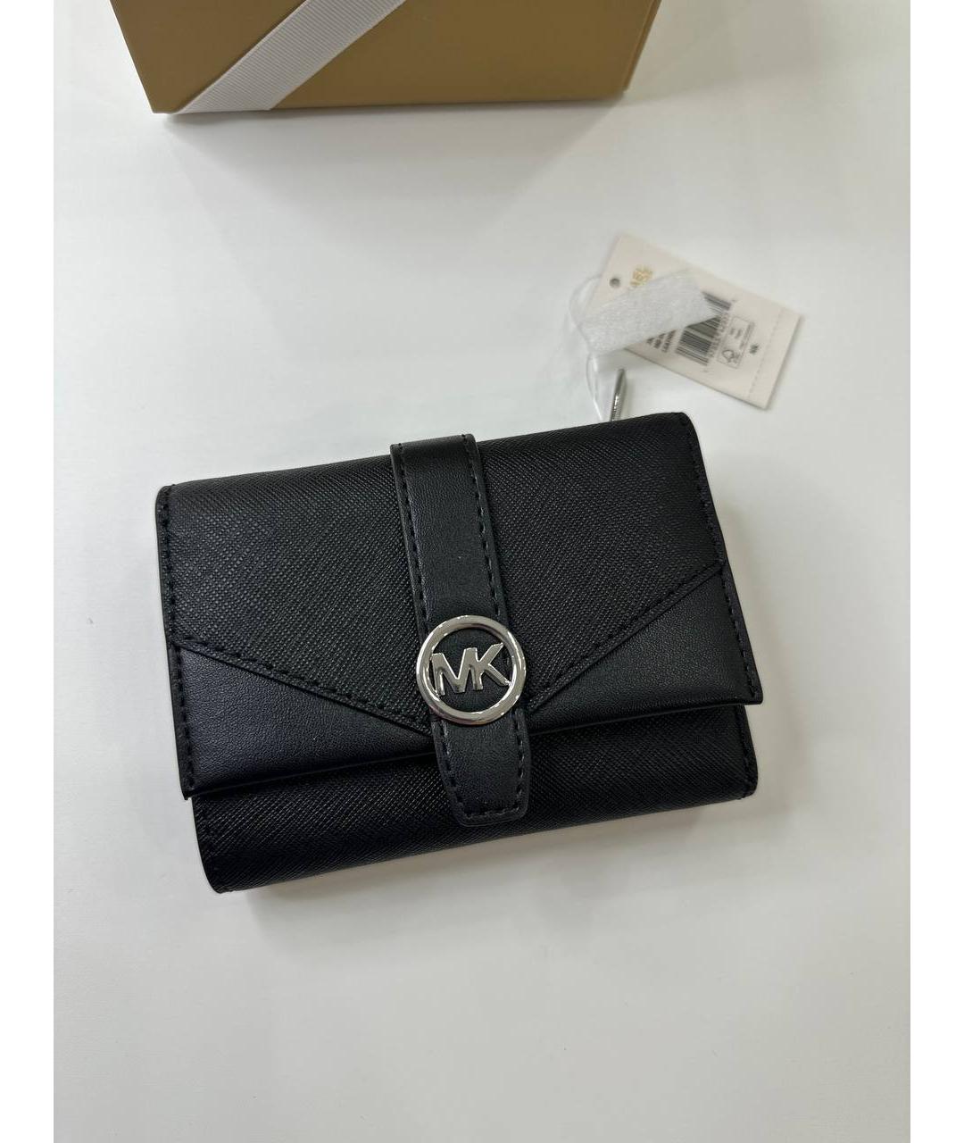 MICHAEL KORS Черный кожаный кошелек, фото 5