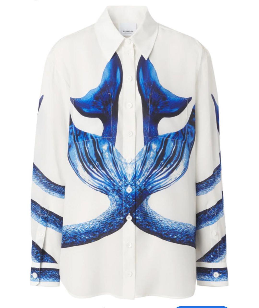 BURBERRY Белая шелковая блузы, фото 1