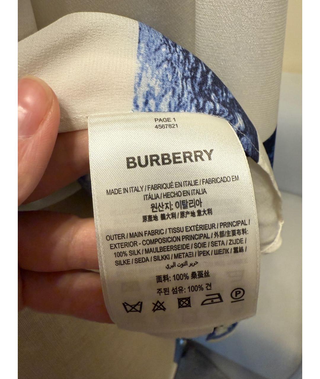 BURBERRY Белая шелковая блузы, фото 7