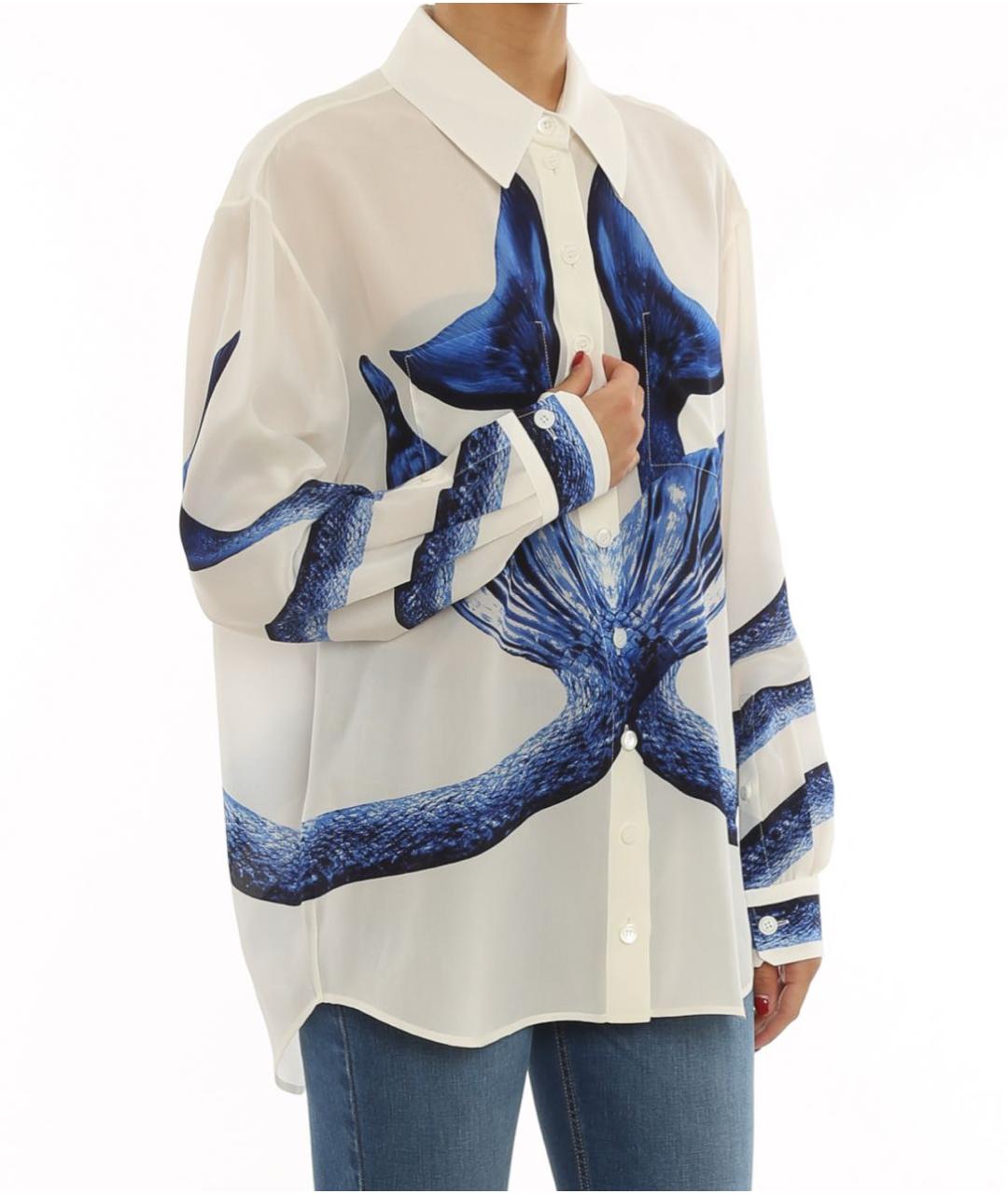 BURBERRY Белая шелковая блузы, фото 5