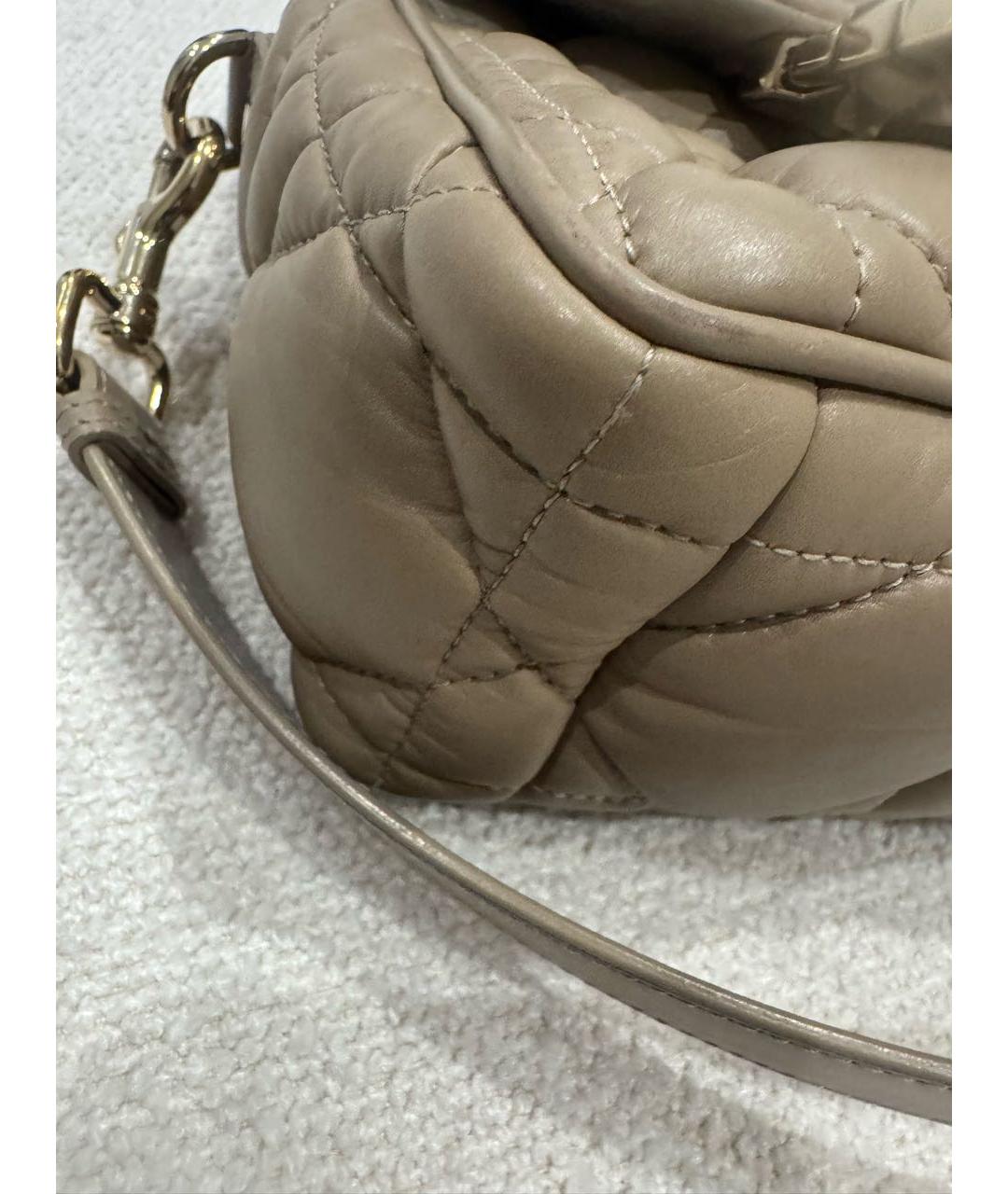 CHRISTIAN DIOR Бежевая кожаная сумка через плечо, фото 7