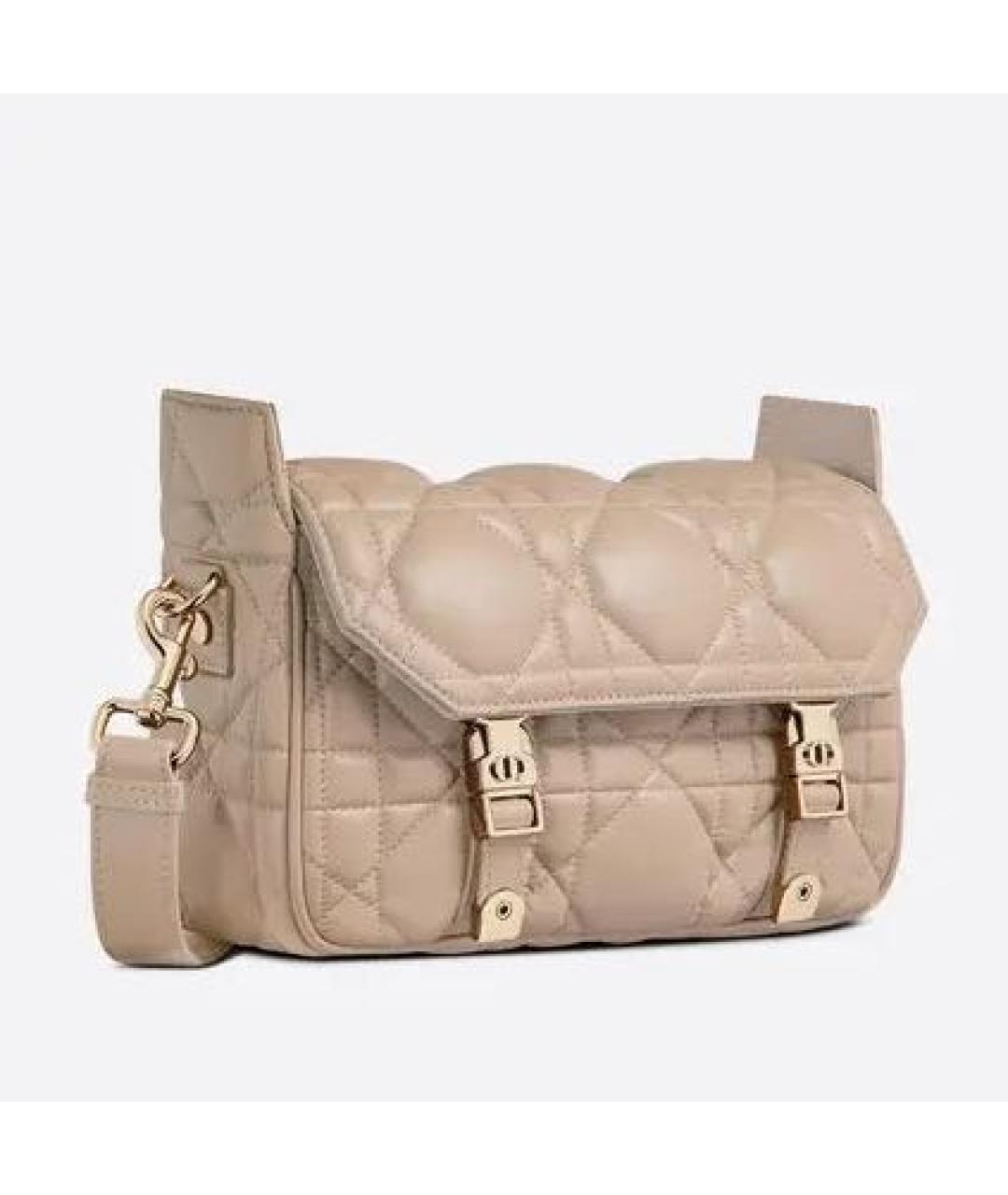 CHRISTIAN DIOR Бежевая кожаная сумка через плечо, фото 9