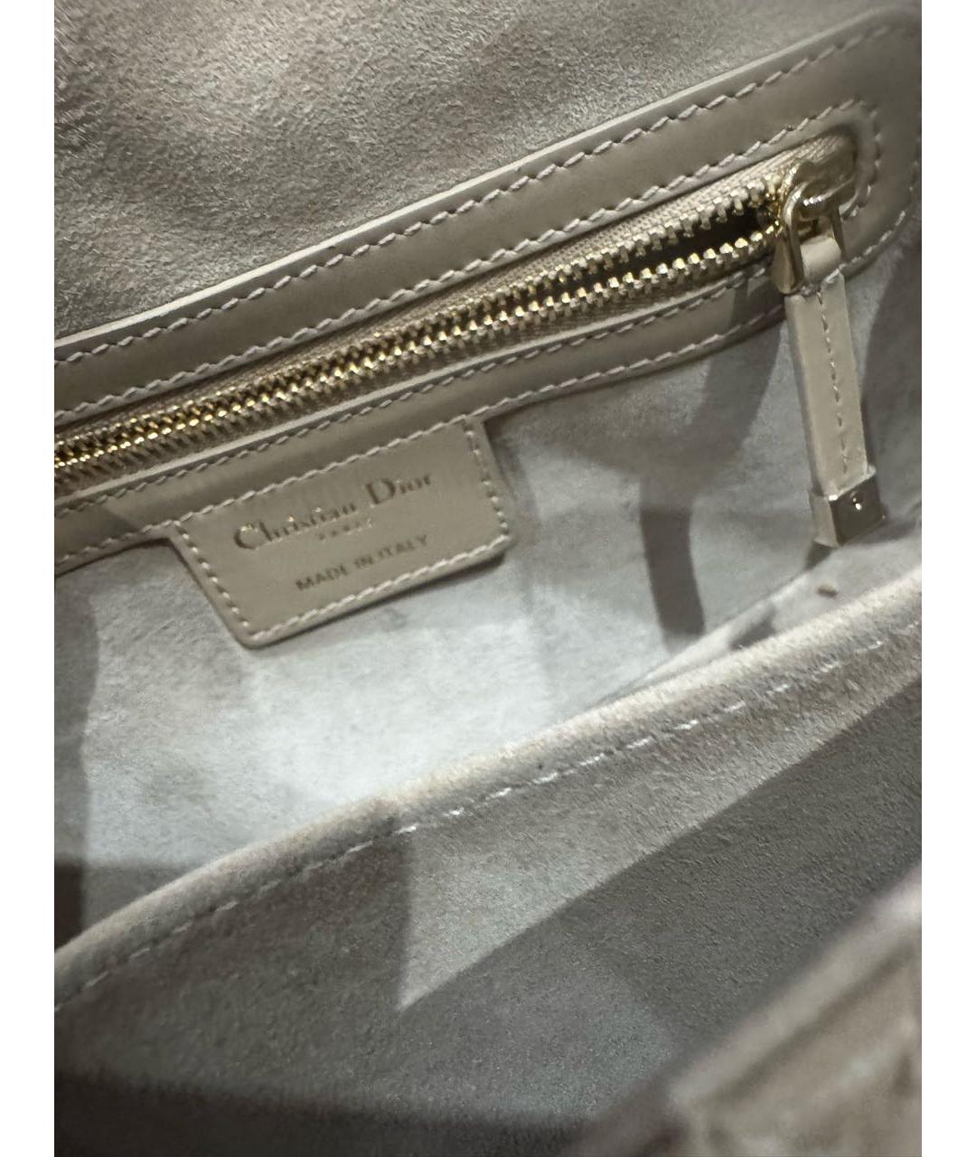 CHRISTIAN DIOR Бежевая кожаная сумка через плечо, фото 6