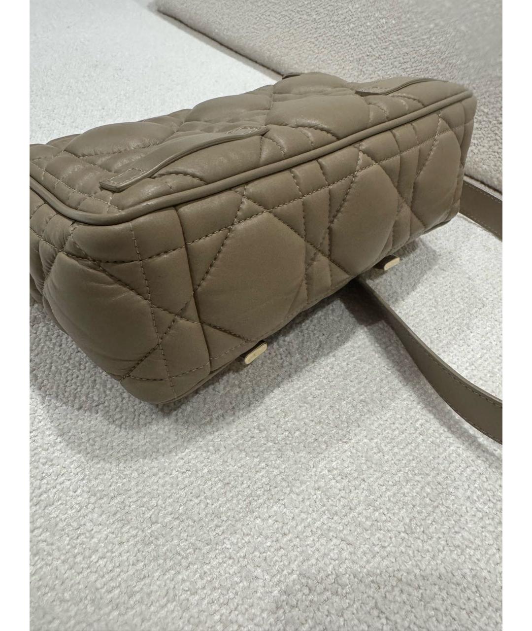 CHRISTIAN DIOR Бежевая кожаная сумка через плечо, фото 4