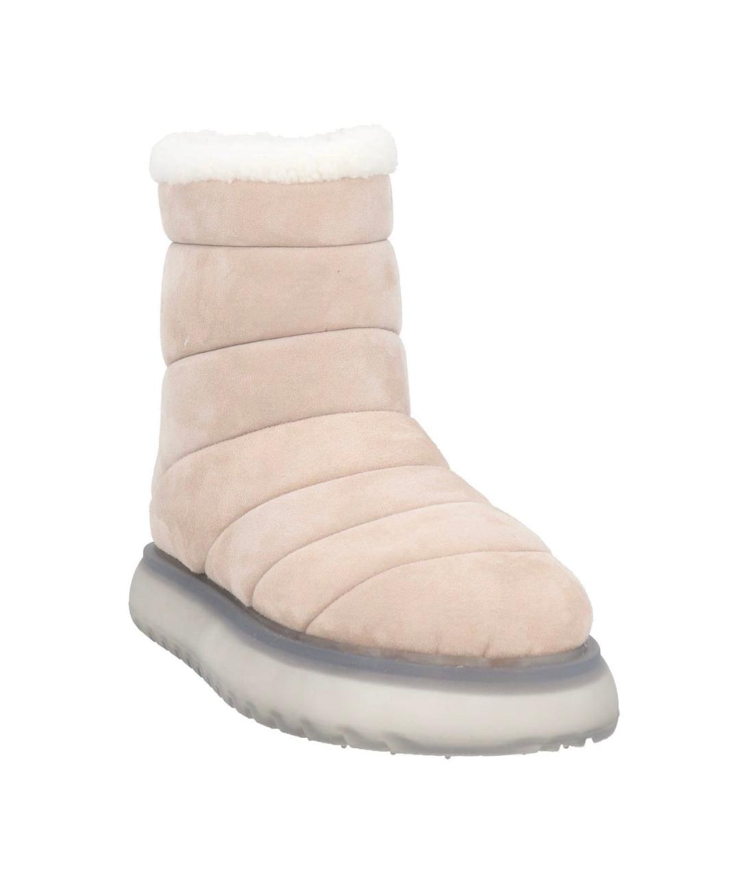 MONCLER Бежевые замшевые ботинки, фото 2