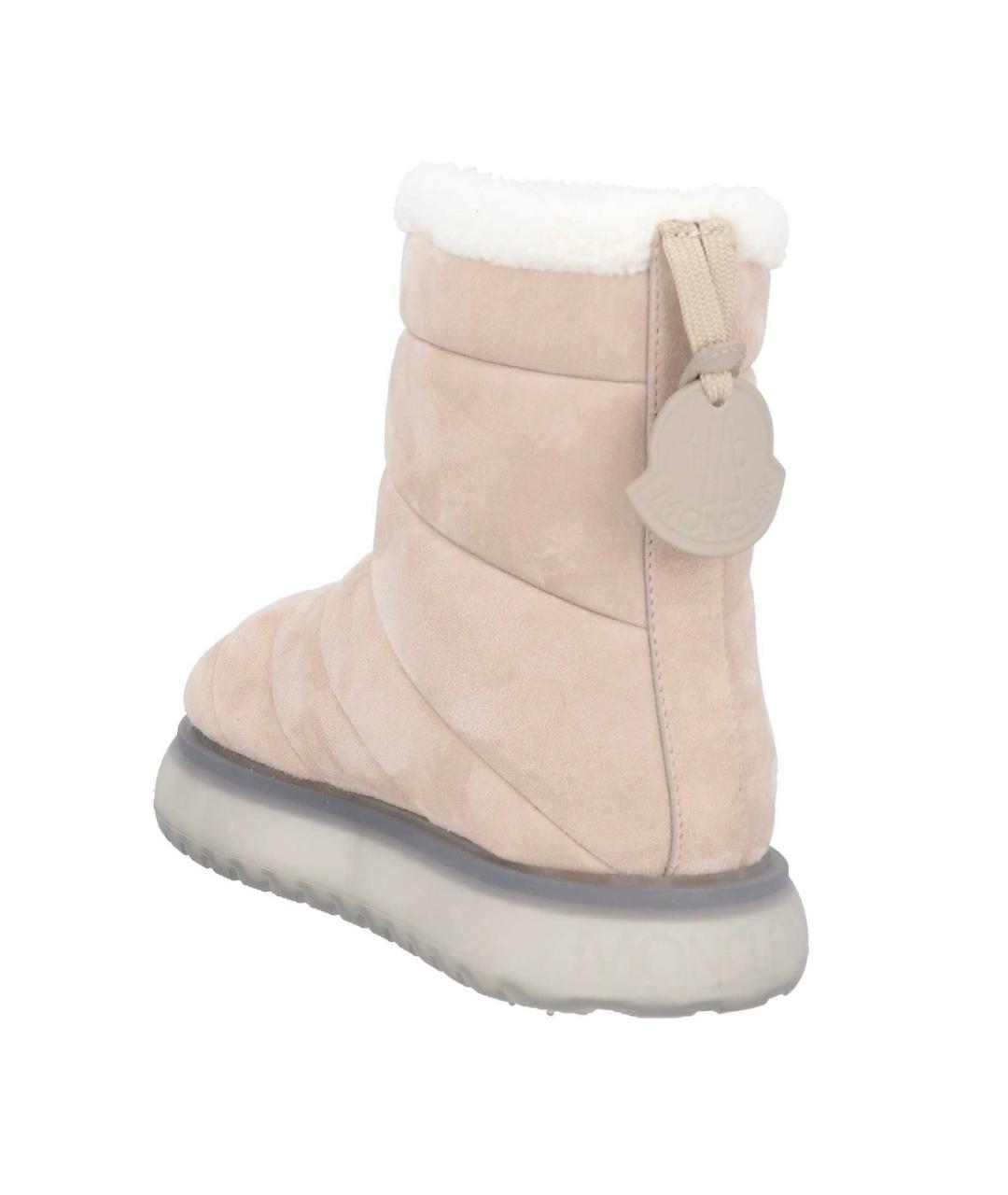 MONCLER Бежевые замшевые ботинки, фото 4