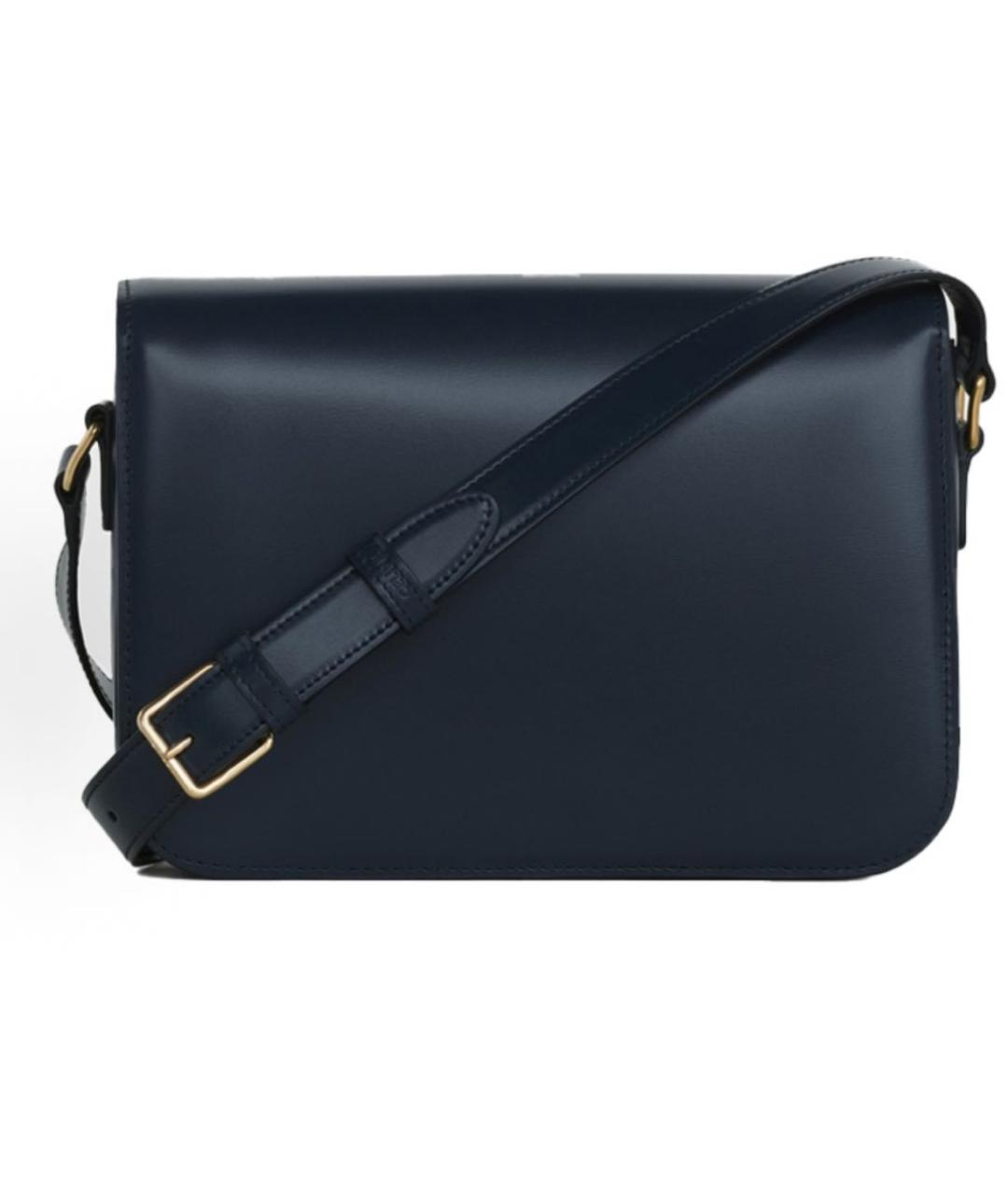 CELINE Темно-синяя кожаная сумка через плечо, фото 3
