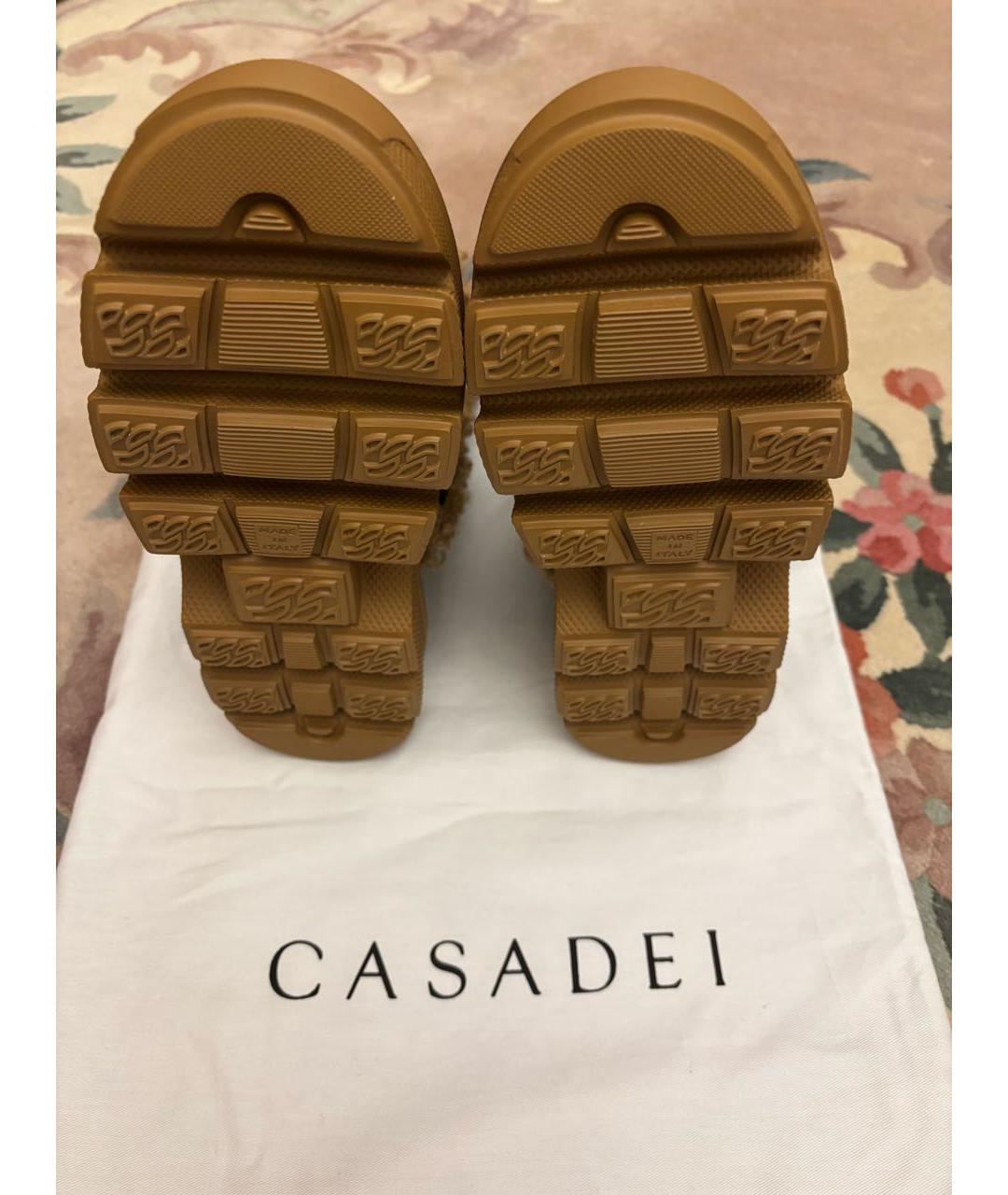 CASADEI Коричневые нубуковые полусапоги, фото 5